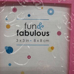 Photo Picture Cube 6 Sided Pink 3 x 3 Display Retro Set of 2 Fun & Fabulous NEW